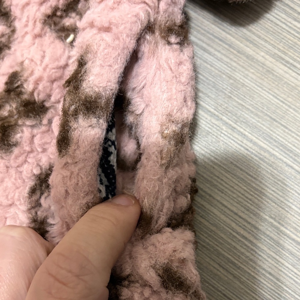 Kids Pink and Brown Fleece Jacket - Picture 2 of 4